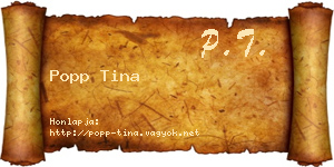 Popp Tina névjegykártya